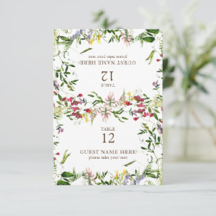 Cartons Réponse Fleur sauvage d'été moderne Mariage Place Card