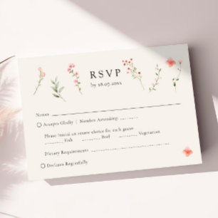Cartons Réponse Fleur sauvage minimaliste Boho Boho Floral Mariage