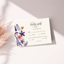 Fleur sauvage moderne violet choix de repas Mariag