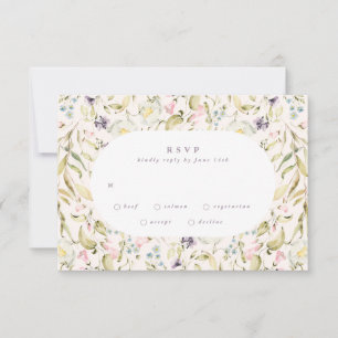 Cartons Réponse Fleur sauvage Oval Spring Boho Pampas Mariage
