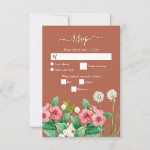 Cartons Réponse Fleur sauvage Periwinkle Orange Terracotta Mariage