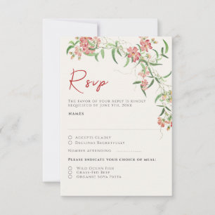Cartons Réponse Fleur sauvage rose Rose Spring Garland Mariage