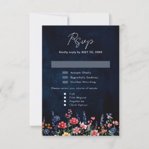 Cartons Réponse Fleur sauvage Rustique Pays Boho Floral Marine Mar