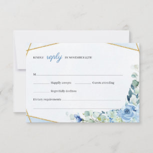 Cartons Réponse Fleurs BL Rustiques Mariage de cadre géométrique o