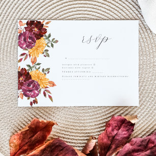 Cartons Réponse Fleurs d'automne avec une floraison à l'aquarelle 