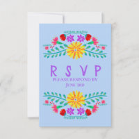 Fleurs de fêtes mexicaines Quinceanera bleu clair