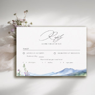 Cartons Réponse Fleurs de montagne Prairie Mariage Moderne Repas