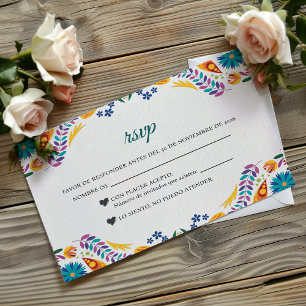 Cartons Réponse Fleurs de Nuestra Boda Mariage Botanique Espagnol