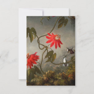 Cartons Réponse Fleurs de passion avec tête de colibris