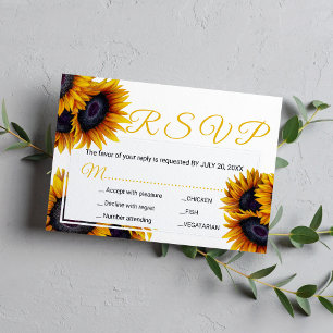 Cartons Réponse Fleurs de soleil vibrantes   Options de repas Mari