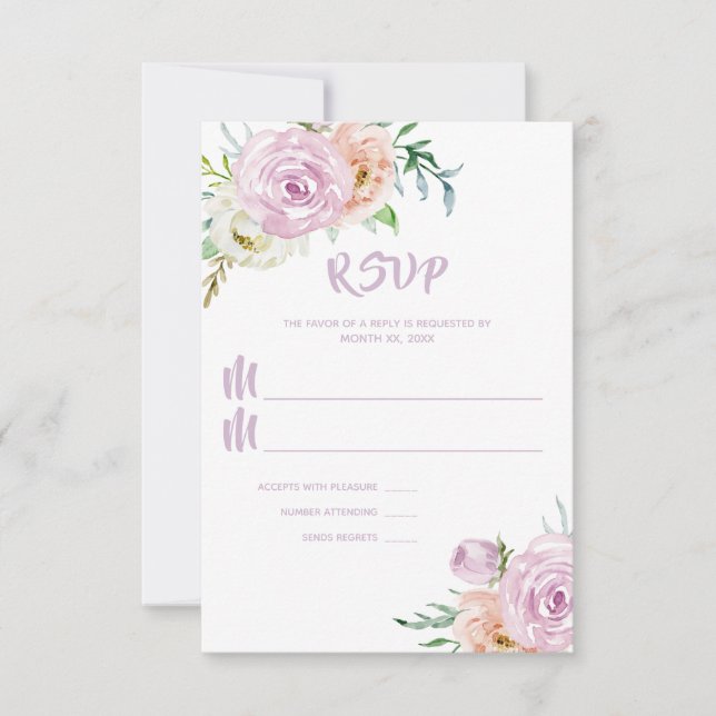 Cartons Réponse Fleurs d'été Mariage floral (Devant)