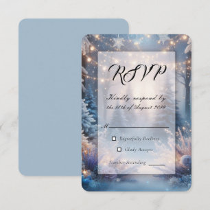 Cartons Réponse Fleurs d'hiver dans un mariage aux pins givrés