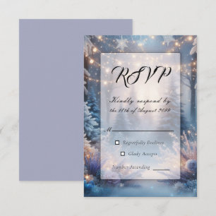 Cartons Réponse Fleurs d'hiver dans un mariage aux pins givrés