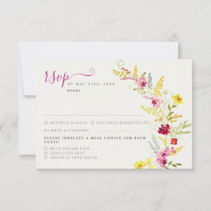Cartons Réponse Fleurs d'orchidées violettes roses Mariage de cour