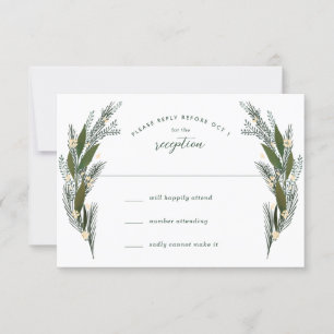 Cartons Réponse Fleurs esquissées Feuille verdure Mariage blanc