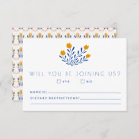 Fleurs folk Scandi en Mariage bleu et jaune