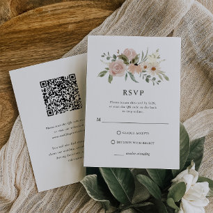 Cartons Réponse Fleurs neutres Combo QR Code et Traditionnel