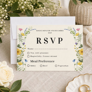 Cartons Réponse Fleurs sauvages Boho Élégant Mariage Floral Modern