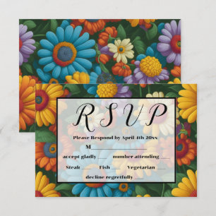 Cartons Réponse Fleurs vintages de style les années 70 rétro