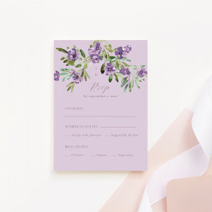 Cartons Réponse Fleurs Violettes Choix de Repas Calligraphie Roman