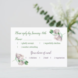 Cartons Réponse fleurs violettes vert feuilles