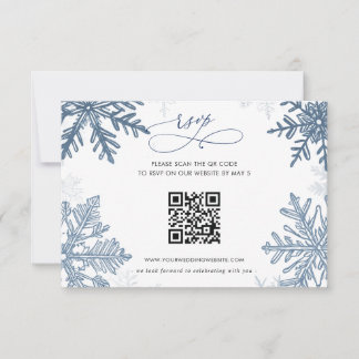 Cartons Réponse Flocons de Neige Argent Bleu Noël Hiver QR Code