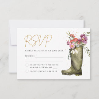 Cartons Réponse Floral Boot Wellington