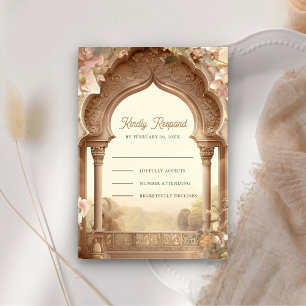 Cartons Réponse Floral Garden Indian Palace Arch Mariage