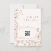 Floral Line Art Terracotta Mariage