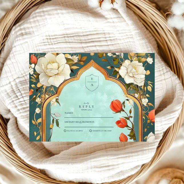 Cartons Réponse Floral Mariage islamique, nikah, walima, bismillah (Créateur téléchargé)