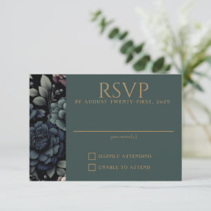 Cartons Réponse Floral Moody Bleu