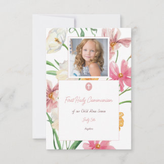 Cartons Réponse Floral Première Sainte Communion Photo