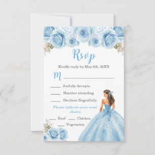 Cartons Réponse Floral Princess en bleu clair robe choix de repas