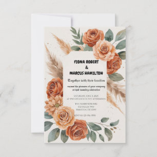 Cartons Réponse Floraux en terre cuite Mariage rustique Earthy Boh