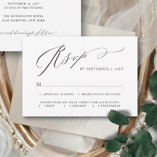 Cartons Réponse Flourissant Élégant Script Mariage de choix de rep