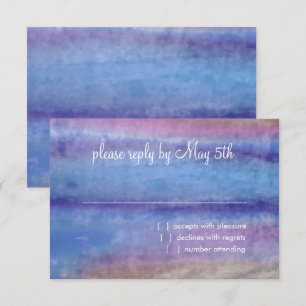 Cartons Réponse Flux d'aquarelle bleu violet bat mitzvah