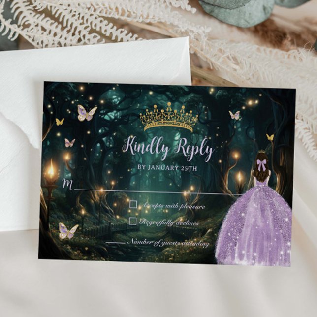 Cartons Réponse Forêt enchantée Robe Lilac violet Quinceañera (Créateur téléchargé)