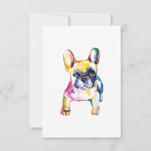Cartons Réponse Français Bulldog Aquarelle Dessin À La Main Pour A