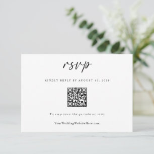 Cartons Réponse Fun Simple Moderne Mariage QR Code