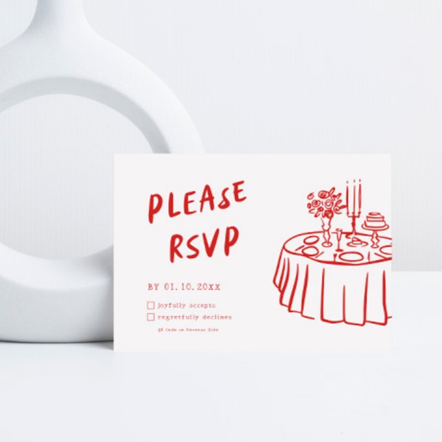 Cartons Réponse Funky Fun Moderne Rétro QR Code Mariage (Créateur téléchargé)