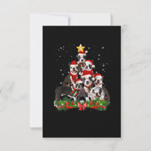Cartons Réponse Funny Boston Terrier Chien cadeau de Noël Arbre
