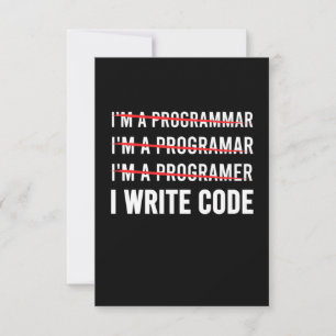 Cartons Réponse Funny Programmer I Wite Code
