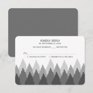 Cartons Réponse Gamme de forêts grises Mariage de bois