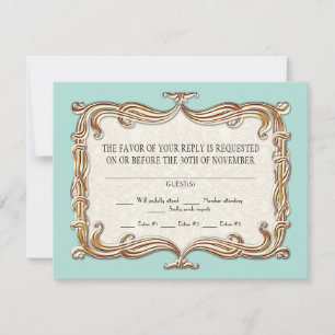 Cartons Réponse Gatsby Art Déco Nouveau dentelle Faux Gold Tulip