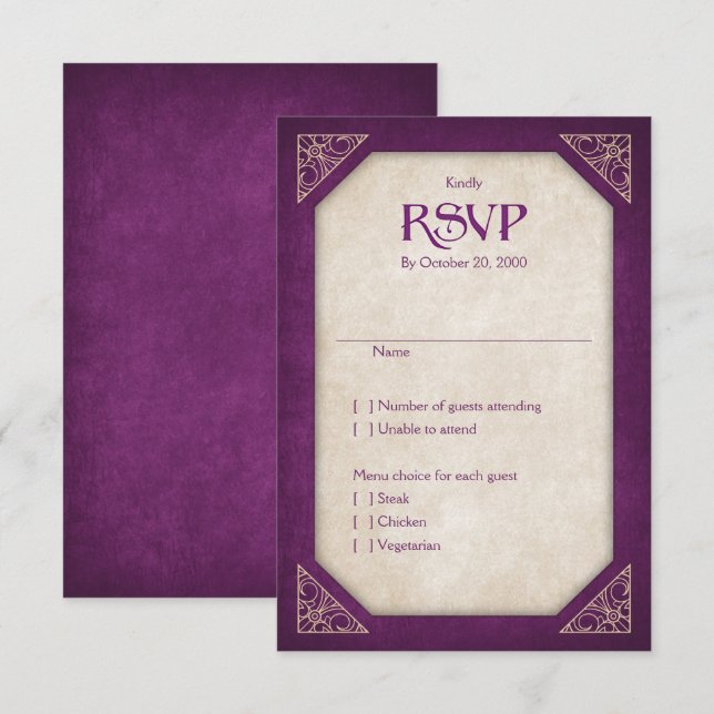 Cartons Réponse Geek Burgundy Bibliothèque Livre Mariage littérair (Devant / Derrière)