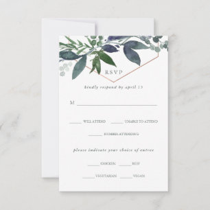 Cartons Réponse Geo vert   Rose Gold Mey Choice Mariage