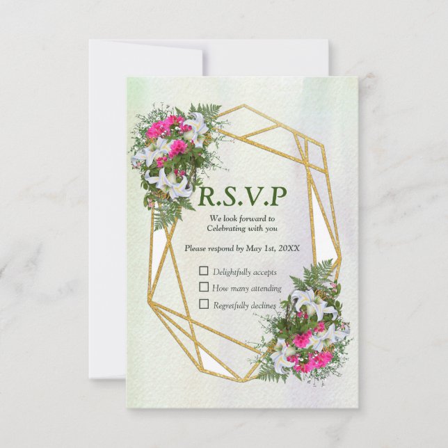 Cartons Réponse Géométrique - Bouquet de fleurs de Parties scintil (Devant)