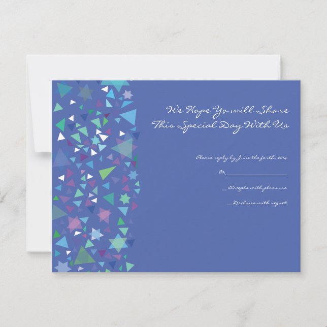 Cartons Réponse Girl with Stars in Her Hair Bat mitzvah Reply Card (Devant)