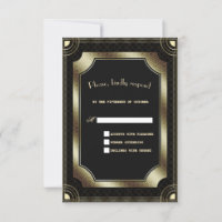 Glam Gold Black Great Gatsby Art Déco Mariage