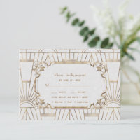 Glam Gold Great Gatsby White Art Déco Mariage des